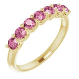 14K Yellow Genuine Pink Tourmaline Anniversary Band - Siddiqui Jewelers