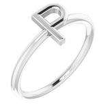Sterling Silver Initial P Ring-Siddiqui Jewelers