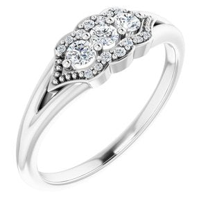14K White 1/5 CTW Diamond Stackable Ring - Siddiqui Jewelers