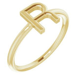 14K Yellow Initial R Ring-Siddiqui Jewelers