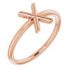 14K Rose Initial X Ring-Siddiqui Jewelers