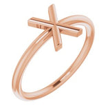 14K Rose Initial X Ring-Siddiqui Jewelers