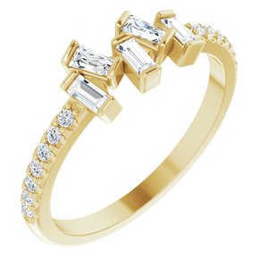 14K Yellow 1/3 CTW Diamond Scattered Ring - Siddiqui Jewelers