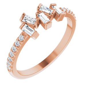 14K Rose 1/3 CTW Diamond Scattered Ring - Siddiqui Jewelers