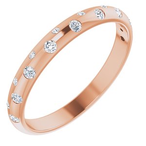 14K Rose 1/6 CTW Diamond Anniversary Band Size 8 - Siddiqui Jewelers