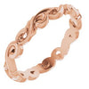 14K Rose 3 mm Sculptural-Inspired Scroll Design Band Size 5 - Siddiqui Jewelers