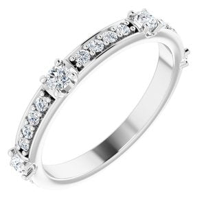 14K White 2.5 mm Round 1/2 CTW Diamond Anniversary Band - Siddiqui Jewelers