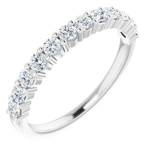 14K White 2.5 mm Round Forever One™ Moissanite Anniversary Band - Siddiqui Jewelers