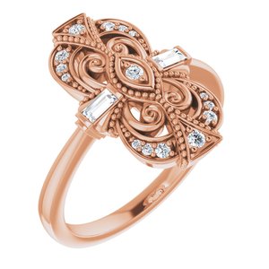 14K Rose 1/6 CTW Diamond Vintage-Inspired Ring - Siddiqui Jewelers