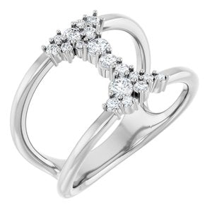 14K White 3/8 CTW Natural Diamond Negative Space Ring Siddiqui Jewelers
