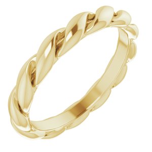 14K Yellow 3 mm Twisted Band Size 5 - Siddiqui Jewelers