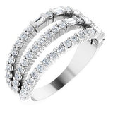 14K White 7/8 CTW Diamond Stacked Ring - Siddiqui Jewelers