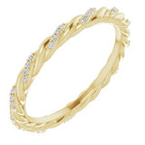 14K Yellow 1/10 CTW Diamond Rope Eternity Band Size 7 - Siddiqui Jewelers