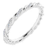 14K White 1/8 CTW Diamond Rope Eternity Band Size 6 - Siddiqui Jewelers