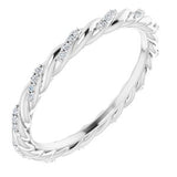 14K White 1/8 CTW Diamond Rope Eternity Band Size 6 - Siddiqui Jewelers
