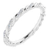 14K White 1/8 CTW Diamond Rope Eternity Band Size 6.5 - Siddiqui Jewelers