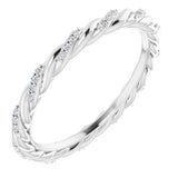 14K White 1/8 CTW Diamond Rope Eternity Band Size 6.5 - Siddiqui Jewelers