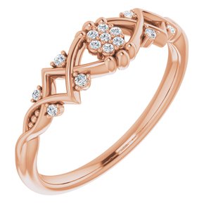 14K Rose .06 CTW Diamond Vintage-Inspired Ring - Siddiqui Jewelers