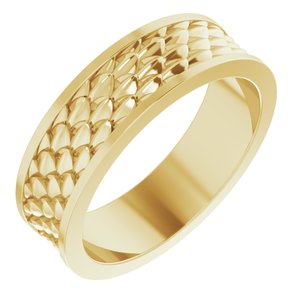 14K Yellow 6 mm Scale Patterned Band Size 7.5 - Siddiqui Jewelers