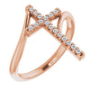 14K Rose 1/8 CTW Diamond Cross Ring - Siddiqui Jewelers