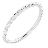 14K White 1.5 mm Twisted Rope Band Size 8-Siddiqui Jewelers