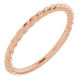 14K Rose 1.5 mm Twisted Rope Band Size 8-Siddiqui Jewelers