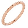14K Rose 1.5 mm Twisted Rope Band Size 4-Siddiqui Jewelers