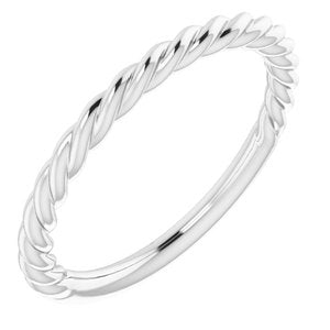 14K White 1.5 mm Twisted Rope Band Size 4 - Siddiqui Jewelers