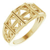 14K Yellow Stackable Lattice Ring - Siddiqui Jewelers