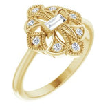 14K Yellow 1/5 CTW Diamond Vintage-Inspired Ring - Siddiqui Jewelers