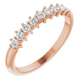 14K Rose 1/4 CTW Diamond Nine-Stone Anniversary Band - Siddiqui Jewelers