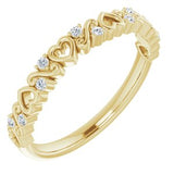 14K Yellow .08 CTW Heart Diamond Anniversary Band - Siddiqui Jewelers