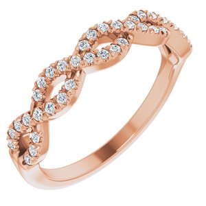 14K Rose 1/6 CTW French-Set Twist-Style Diamond Anniversary Band - Siddiqui Jewelers