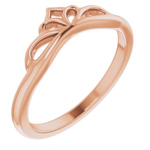 14K Rose Stackable Crown Ring - Siddiqui Jewelers