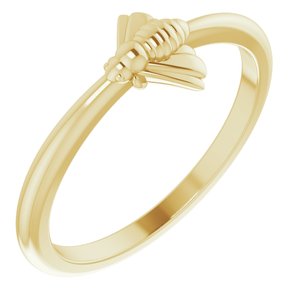 14K Yellow Stackable Bee Ring - Siddiqui Jewelers