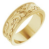14K Yellow 6 mm Sculptural-Inspired Band with Milgrain Size 7.5 - Siddiqui Jewelers