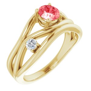 14K Yellow 5/8 CTW Pink & White Lab-Grown Diamond Ring-Siddiqui Jewelers