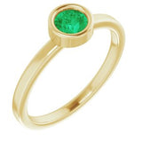 14K Yellow 4.5 mm Round Emerald Ring-Siddiqui Jewelers