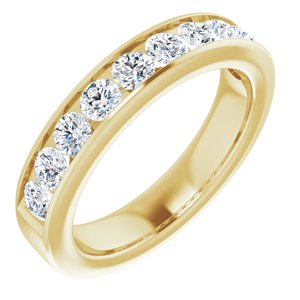 14K Yellow 2.5 mm Round Forever One™ Moissanite Anniversary Band - Siddiqui Jewelers