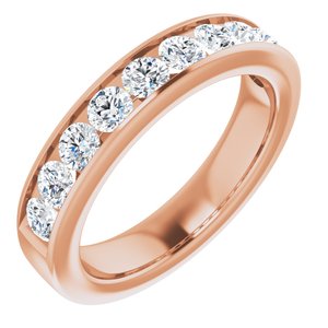 14K Rose 2.5 mm Round Forever One™ Moissanite Anniversary Band - Siddiqui Jewelers