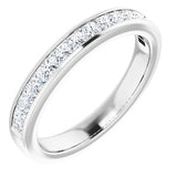14K White 2 mm Square 3/4 CTW Diamond Anniversary Band - Siddiqui Jewelers