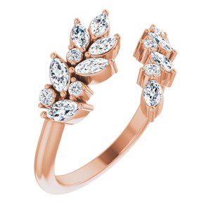 14K Rose 1/2 CTW Diamond Bypass Ring - Siddiqui Jewelers