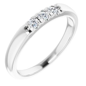 14K White 1/5 CTW Diamond French-Set Anniversary Band - Siddiqui Jewelers