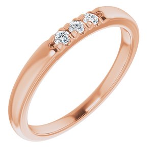 14K Rose .09 CTW Diamond French-Set Anniversary Band - Siddiqui Jewelers