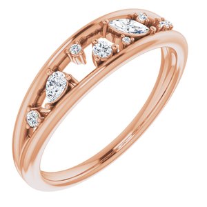 14K Rose 1/6 CTW Diamond Negative Space Ring - Siddiqui Jewelers
