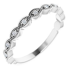 14K White .08 CTW Diamond Anniversary Band - Siddiqui Jewelers