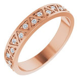 14K Rose 1/5 CTW Diamond Geometric Anniversary Band - Siddiqui Jewelers