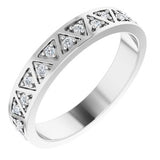 14K White 1/5 CTW Diamond Geometric Anniversary Band - Siddiqui Jewelers