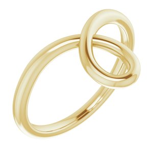 14K Yellow Looped Bypass Ring - Siddiqui Jewelers