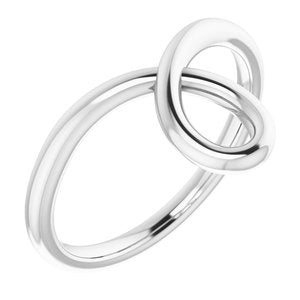 14K White Looped Bypass Ring - Siddiqui Jewelers
